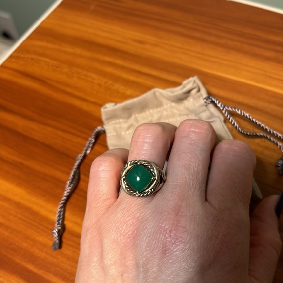 David Yurman 11mm Infinity Ring with Green Onyx size 6 - Picture 6 of 6